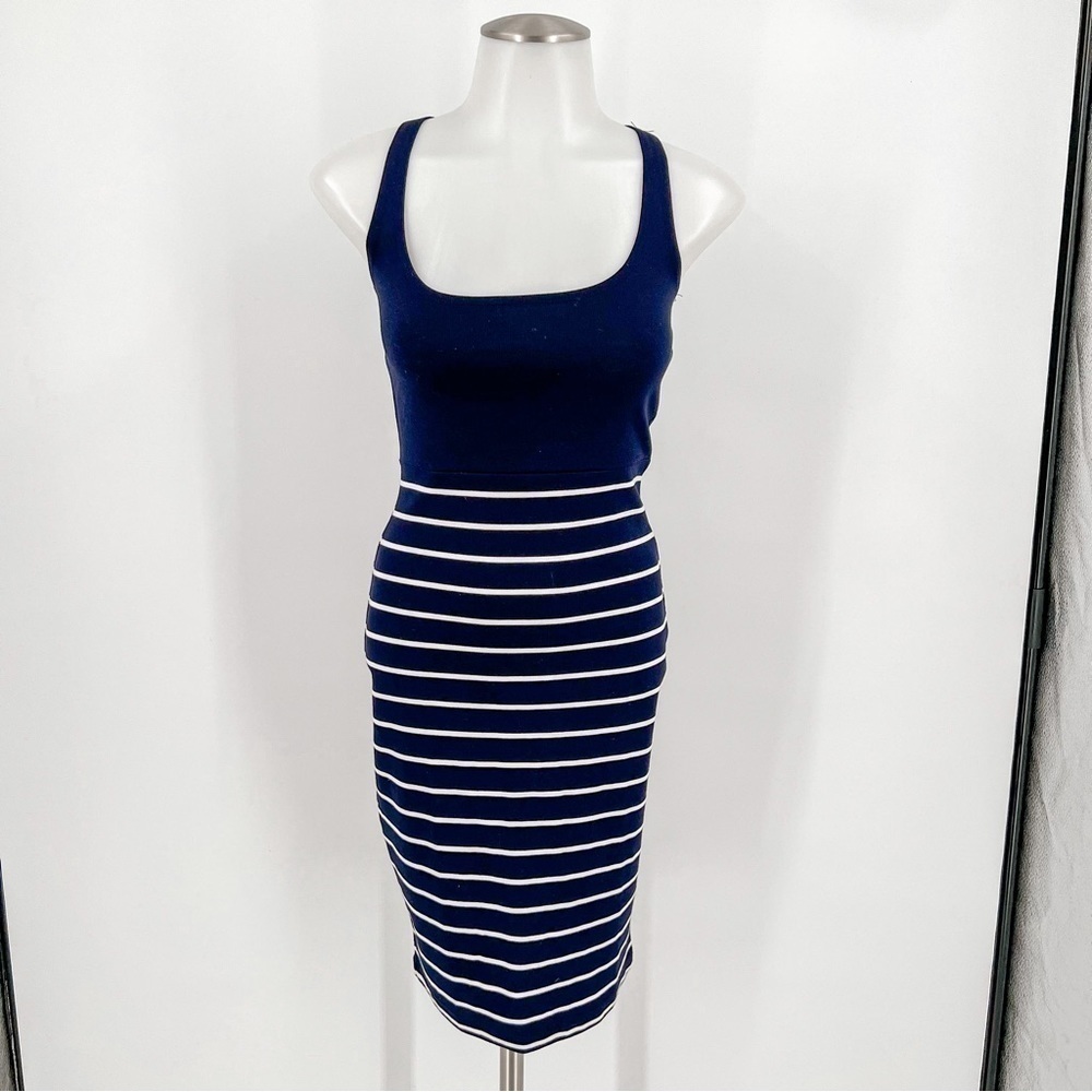 Cotton On Navy Blue Striped Bodycon Dress